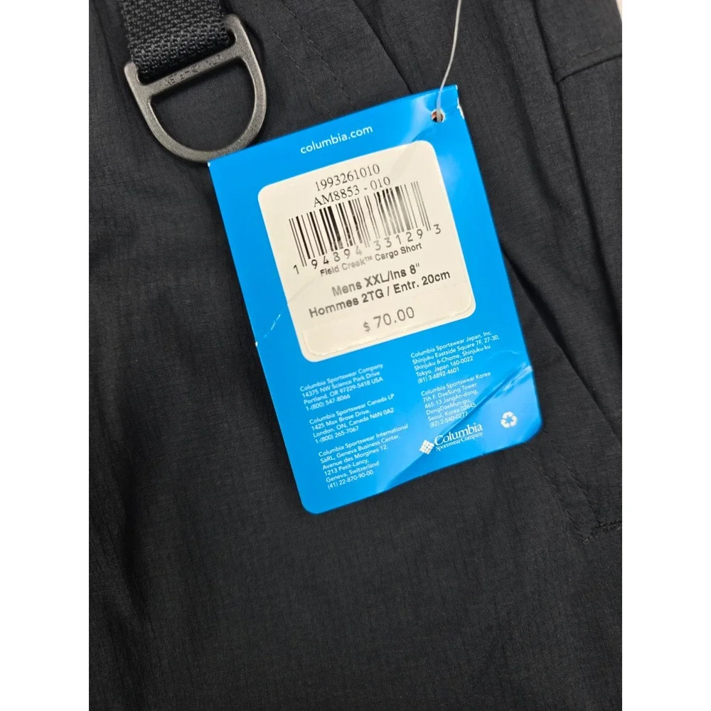 Columbia Cargo Shorts Mens‎ XXL Black Nylon Field Creek 8